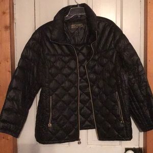 Michael Kors Black Quilted Down Fill Coat